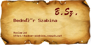 Bednár Szabina névjegykártya