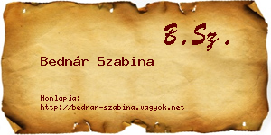 Bednár Szabina névjegykártya