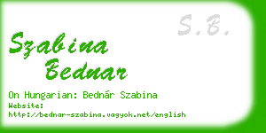 szabina bednar business card