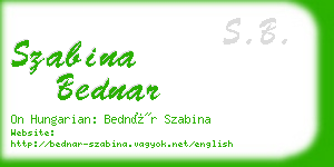 szabina bednar business card